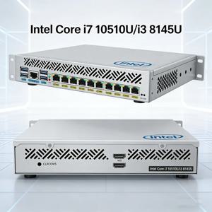 1U 랙마운트 컴퓨터 인텔 코어 i7 10510U i3 8145U 10x1GbE LAN 워크스테이션 데스크탑 PC 가정용 또는 비즈니스용 랙마운트 서버