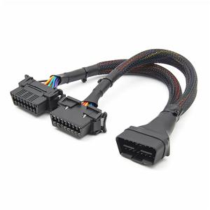 PVC OBD2 16핀 남성-듀얼 여성 스플리터 케이블 1 IN 2 연장 어댑터 ELM327 VAG 자동차 진단 도구용