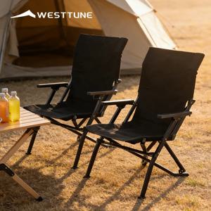 WESTTUNE 접이식 야외 의자 휴대용 하이백 라운지 의자 가정용 피크닉 야외 가구용 경량 캠핑 의자