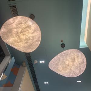 북유럽 실크 LED 펜던트 램프 Люстра 거실 장식용 서스펜션 조명기구 샹들리에 실내용 행잉 조명기구 홈 램프라스 테초