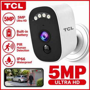 TCL 보안 카메라, 무선, 실외용, 3K, 5MP, 초장시간 대기, PIR 센서, 스마트 컬러 야간 투시, 방수, AI 감지, 배터리 내장