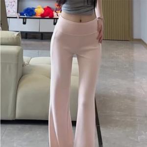 슬리밍 스포츠 마이크로 플레어 팬츠 2026년 여름 신상품 가벼운 루즈핏 롱 레깅스 캐주얼 여성 바지