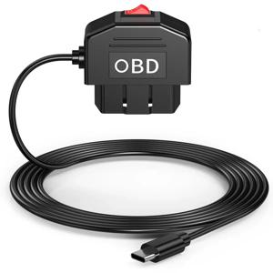 스마트 OBD 주차 모니터링 케이블 (대시캠용), 12V/24V를 5V 3A로 변환, 스위치 및 저전압 보호 기능 포함