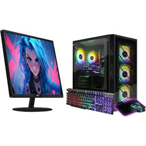 게이밍 PC 번들 (24인치 FHD LED 모니터 포함) - 코어 i7 최대 3.9GHz, 라데온 RX 590 8G, 32GB 램, 1TB SSD, 600M WiFi