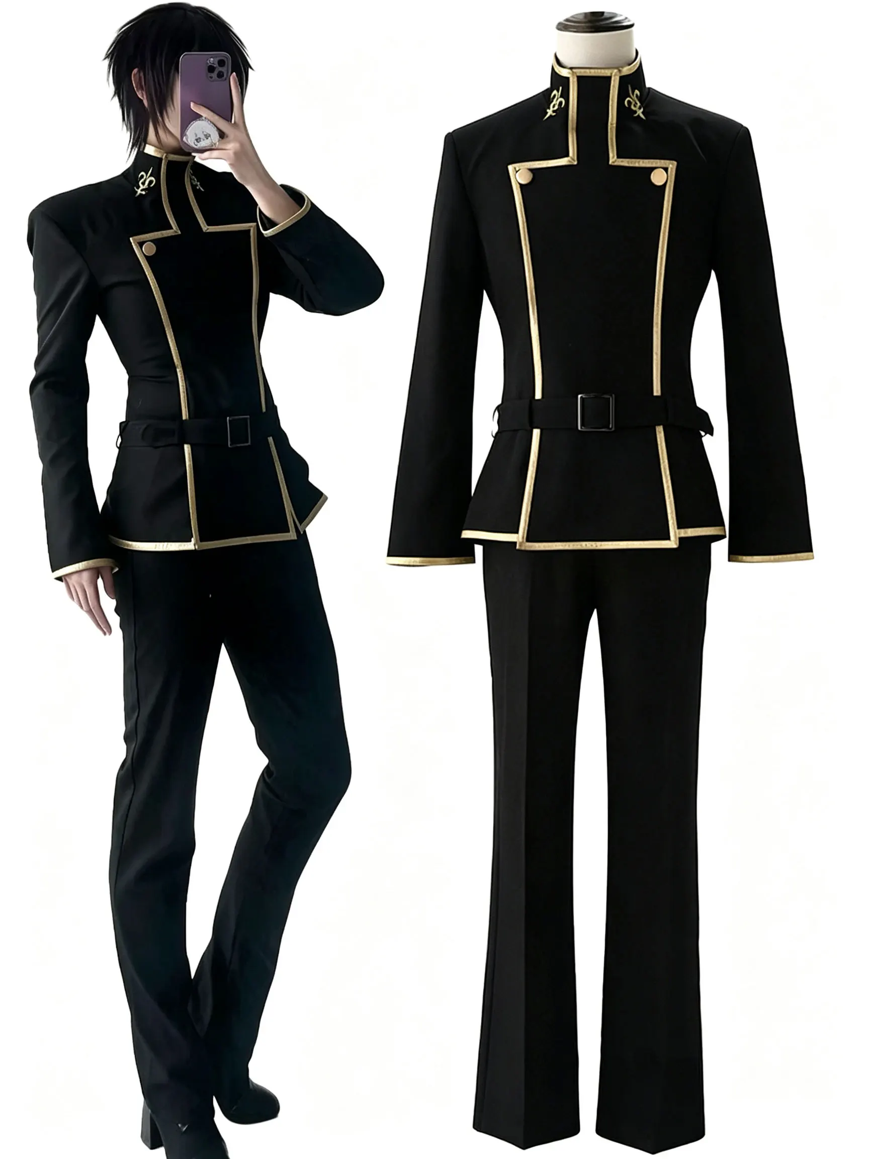 Lelouch Lamperouge 코스프레 의상 CODE GEASS 반란의 를르슈 수트 멋진 유니폼 할로윈 카니발 멋진 의상