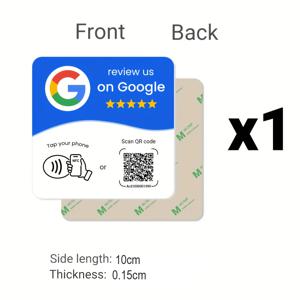NFC 215 스퀘어 프로그래밍 가능 구글 리뷰 카드 스테이션 테이블 13.56MHz QR 코드 수정 가능한 비즈니스용 스탠딩 카드