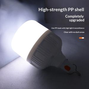 2개입 USB 충전식 LED 전구(후크 포함) 휴대용 비상등 - 야외 캠핑, 낚시, 하이킹, 보안용