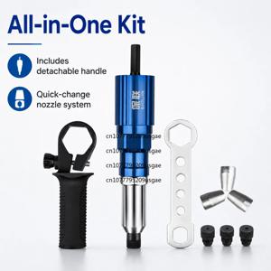 전기 리벳 건 2.4mm-4.8mm 휴대용 리벳 너트 건 드릴 어댑터 가정용 플러그인 리벳팅 도구 무선 리벳 네일 비트 도구 키트
