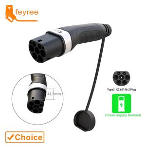 페이리 EV 충전기 타입2 수컷 플러그 (전원 공급 측) 16A 32A 1상 IEC62196-2 어댑터 11KW 22KW 3상 전기차용