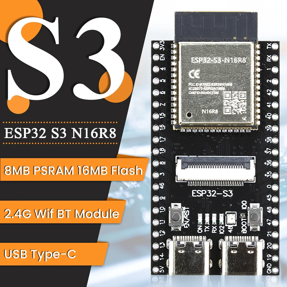 ESP32 S3 N16R8 CAM 개발 보드 OV2640 OV5640 8MB PSRAM 16MB 플래시 ESP32-S3 N16R8 용 2.4G Wifi BT 카메라 모듈