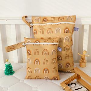 Elinfant 2PCS 빨 수있는 해변 풀 체육관 가방 수영복 젖은 옷 방수 천 기저귀 가방 젖은 건조 가방
