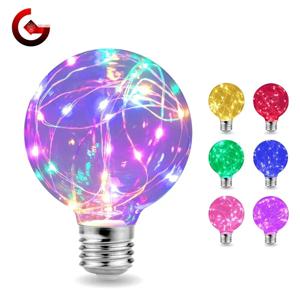 LED 에디슨 문자열 전구 E27 110V 220V G95 다채로운 RGB 조명 구리 와이어 전구 홈 장식 휴일 밤 빛 램프
