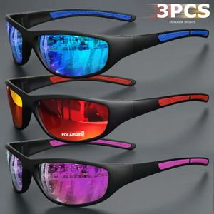 1/3PCS 편광 스포츠 선글라스 세트 사이클링 낚시 운전 야간 투시경, UV 용 고품질 광변색 랩 어라운드 렌즈