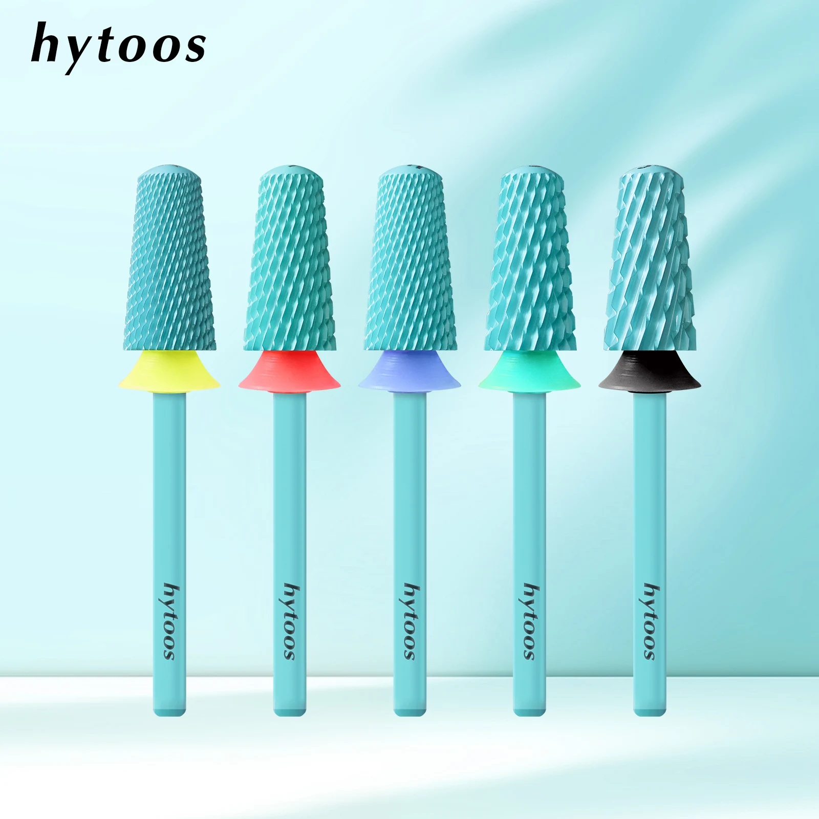 HYTOOS 안전 카바이드 네일 드릴 비트 그린 코팅 돔 테이퍼드 비트 젤 폴리쉬 제거 프로 매니큐어 드릴 액세서리 도구