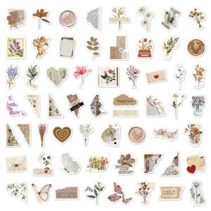 120pcs 미적 데칼 레트로 빈티지 아트 스티커 노트북 패드 전화 냉장고 여행 수하물 물병 스크랩북 자동차