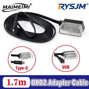 1.7m 타입-C 미니 USB 연결 케이블 (OBDII 헤드업 디스플레이 P24 P10 자동차 스캐너 OBD2 연장 케이블 커넥터 어댑터 ECU용)