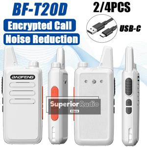 2/4PCS Baofeng BF-T20D 휴대용 워키 토키 Type-C 충전 400-480Mhz AI 소음 감소 16 채널 미니 양방향 햄 라디오