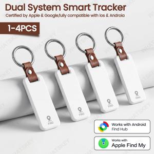 4팩 듀얼 시스템 스마트 트래커 파인더, IOS 및 안드로이드 구글 파인드 허브와 호환, 휴대용 추적 태그, 분실 방지 로케이터