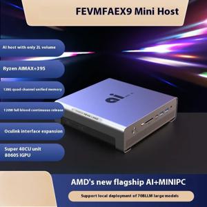 FEVM FAEX9 Ryzen AI MAX 395 미니 PC 128GB LPDDR5 8000MHz 듀얼 M.2 2280 PCIe4.0 SSD WiFi7 Oculink 데스크탑 사무용 게임용 컴퓨터