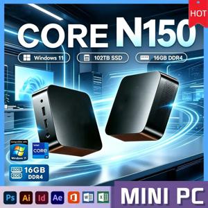 새로운 컴팩트 인텔 코어 N150 Win11 16GB RAM 1TB/2TB WiFi6+BT5.2 4K 업무용으로 이상적 |   고성능 미니 데스크탑 PC