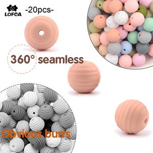 LOFCA 20pcs 벌집 실리콘 구슬 나선형 아기 젖니가 남 라운드 식품 학년 구슬 15mm DIY 스레드 BPA 무료 구슬 아기 Teethers