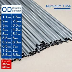알루미늄 튜브 OD1.1-8.8mm 길이300mm 500mm 원형 알루미늄 합금 파이프 직선형 소형 외경 6063 두께0.2-2.5