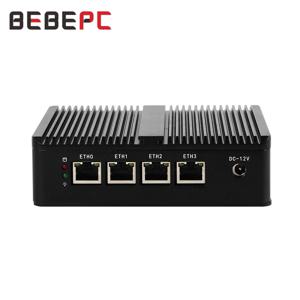 BEBEPC 산업용 미니 PC (인텔 셀러론 N2830 지원, PFSense 지원, 4개의 i210/211 LAN 포트, 2개의 USB 포트, 컴팩트 컴퓨터, Win10 Pro 지원)