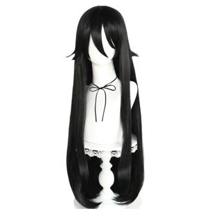 Ryoba Aishi 코스프레 합성 슈퍼 롱 스트레이트 블랙 Ryoba Aishi 코스프레 가발 할로윈 카니발 만화 전시회