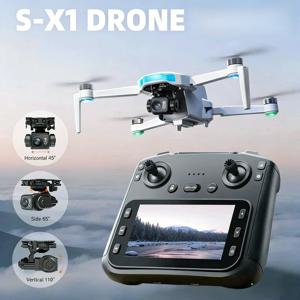 오리지널 S-X1 드론 항공 촬영 광각 듀얼 카메라 WIFI FPV 전문가용 브러시리스 RC 접이식 쿼드콥터 장난감