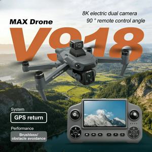 오리지널 V918 MAX GPS 드론 브러시리스 모터 HD 카메라 RC 스크린 스마트 장애물 회피 쿼드콥터 지능형 비행 장난감 신제품