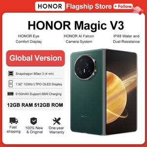 아너 매직 V3 글로벌 버전 5G 폴더블 스마트폰 스냅드래곤 8 Gen 3 7.92인치 LTPO OLED 디스플레이 5150mAh 배터리 66W 슈퍼차지