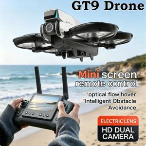 오리지널 GT9 드론 GPS 접이식 쿼드콥터 디스플레이 듀얼 렌즈 WiFi 광학 흐름 포지셔닝 강력한 브러시리스 모터 HD 항공 촬영