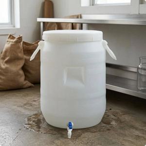 두꺼운 HDPE 물통 뚜껑이 있는 수납통, 수도꼭지가 있는 휴대용 주방 및 청소용 용기