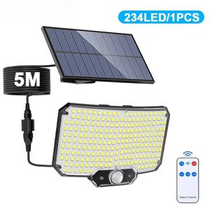 새로운 234LED 태양광 야외 조명, 태양열 보안등, 모션 센서 234LED 벽등, IP65 방수 정원등