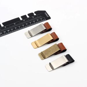 STONEGO 수제 가죽 황동 스테인리스 스틸 펜 홀더 클립 저널 노트북 종이 폴더 필기구 사무용품