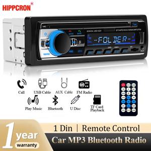Hippcron 자동차 라디오 1din 스테레오 멀티미디어 MP3 플레이어 디지털 블루투스 FM 오디오 음악 USB 대시 AUX 입력