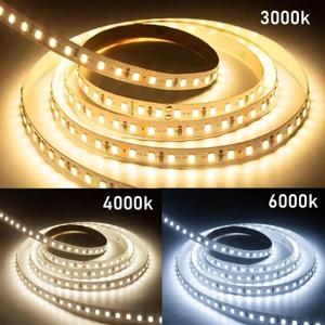 1/2/3/5/10m/묶음 10mm PCB 2835 SMD 1200 LED 스트립 테이프 DC12V 24V ip20 비방수 유연한 조명 240개 LED/m, 180개 LED/m