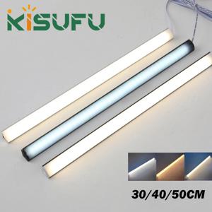 30/40/50CM 90 °   LED 하드 튜브 램프 DC12V 고휘도 화이트 내추럴 웜 알루미늄 LED 캐비닛 램프 캐비닛 주방 야간 조명