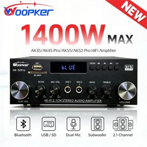 Woopker AK52 Pro/AK55/AK45 Pro/AK35 HiFi 파워 앰프 2.1채널 블루투스 오디오 앰프 서브우퍼 출력 디지털 스테레오 리시버