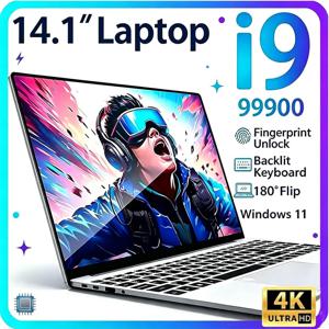 새로운 14.1' 노트북 인텔 코어 I9-9900 32GB 2TB 게이밍 PC 울트라 슬림 오피스 스터디 컴퓨터 PC 윈도우 11 프로 1920*1080 HD