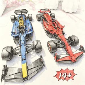 테크니컬 1361/1639PCS 1:8 스케일 SF24 RB20 레이싱카 모델 조립 고급 조립식 MOC 레플리카 독점 키트 생일 선물