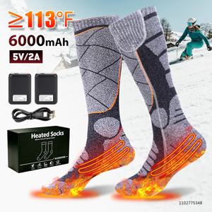 새로운 가열 양말 충전식 6000mah 전기 가열 스키 양말 스노우보드 야외 스포츠 발 따뜻하게 하는 장치 겨울 보온 양말