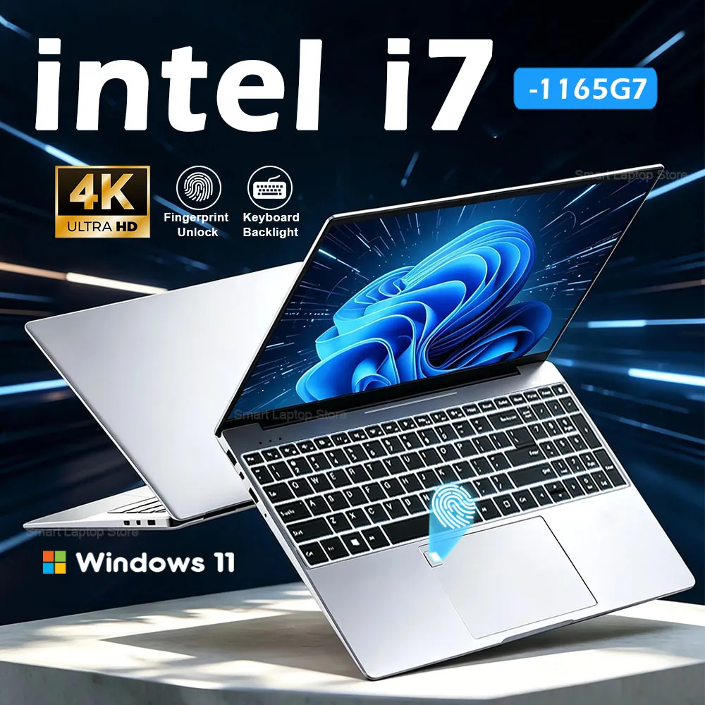 2026 게이밍 15.6인치 노트북, 인텔 코어 i7-1165G7 프로세서, 16GB RAM, 512GB/1TB/2TB 저장 공간, 1920x1080 해상도, 지문 인식 잠금 해제, 백라이트, 윈도우 11 프로.