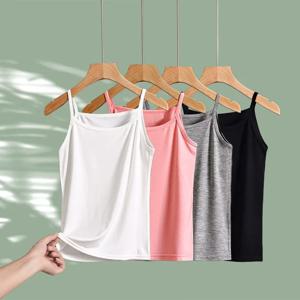 2pcs 소녀 모달 탱크 탑 소프트 키즈 언더 셔츠 민소매 캐미솔 베이비 통기성 조끼 여름 청소년 탑 아동복