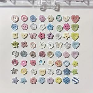10-100pcs 한국어 스타일 크림 컬러 플라스틱 단추 공예 DIY Scrapbooking 귀여운 봉제 단추 의류 액세서리 무작위로