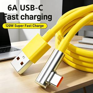 120W 6A 90 °   엘보 타입 C 케이블, 직각 초고속 충전 데이터 코드, 샤오미 14 울트라, 포코 레드미용 내구성 있는 충전 케이블