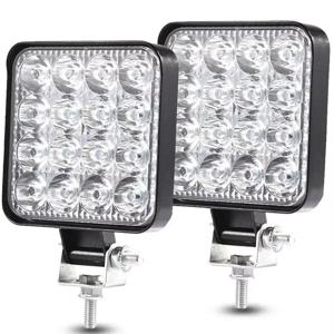 12V 48W 방수 LED 작업등 바 – 트럭/SUV용 사각형 오프로드 스포트라이트, 야간 주행 및 고강도 사용
