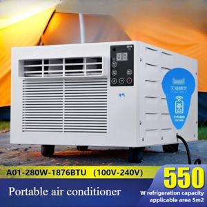 110-220V 휴대용 에어컨 에너지 절약 280W 미니 이동식 에어컨, 가정, 기숙사, 사무실, 캠핑, 카라반, 자동차용 리모컨 포함
