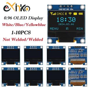 0.96인치 OLED 디스플레이 모듈 SSD1315 I2C IIC SPI 시리얼 128X64 LCD 4핀 옐로우블루 화이트 아두이노용 핀 헤더 납땜됨