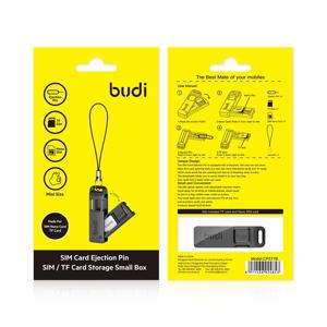 1PC BUDI 분실 방지 심 카드 추출 핀 니들 플라스틱 보관함 휴대폰 스틸 이젝터 핀 SIM TF 카드 트레이 오프너 키링
